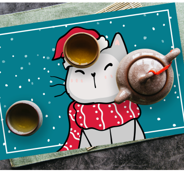 Platzset Weihnachten Lustiges katzenweihnachtsdesign - TenStickers