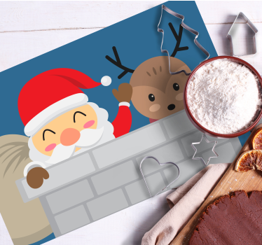 Platzset Weihnachten Spähen weihnachtsmann und rentiere - TenStickers
