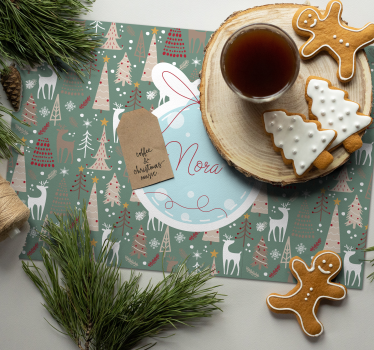 Weihnachts Tischsets Weihnachtliches Waldmuster - TenStickers