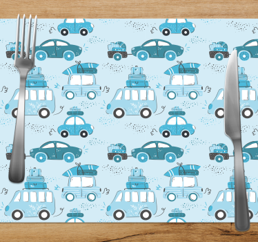 Tischset kinder autos mit gepäck - TenStickers