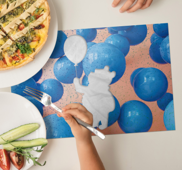 Tischset kinder bär mit ballon - TenStickers