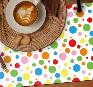 Tischset kinder bunte punktmuster - TenStickers