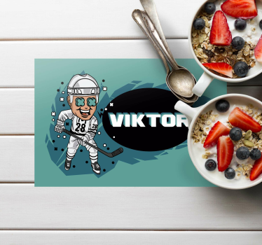 Tischset kinder cartoon eishockeyspieler - TenStickers