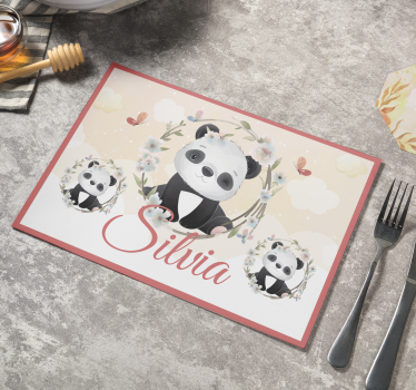 Tischset kinder charmantes panda arrangement - TenStickers