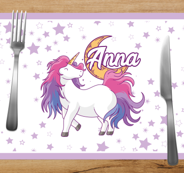 Tischset kinder einhorn mit sternen - TenStickers