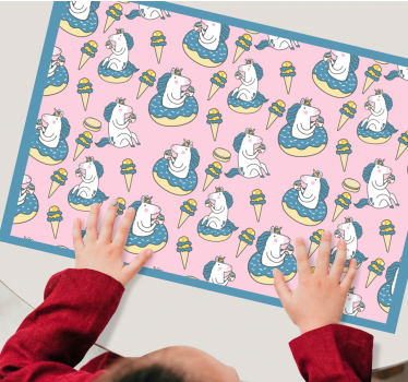 Tischset kinder einhörner mit eiscreme - TenStickers