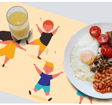 Tischset kinder fröhlich tanzende kinder - TenStickers