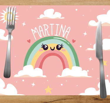 Tischset kinder fröhliche regenbogenszene - TenStickers