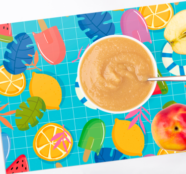 Tischset kinder früchte und eiscreme - TenStickers