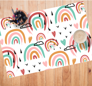 Tischset kinder im regenbogen herz muster - TenStickers