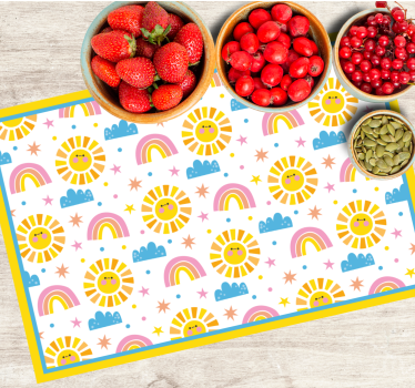 Tischset kinder im sonnigen regenbogenmuster - TenStickers