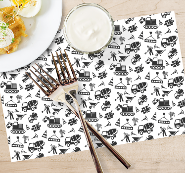 Tischset kinder mit baustellenmotiven - TenStickers