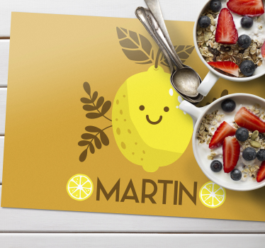 Tischset kinder mit fröhlicher zitronenillustration - TenStickers
