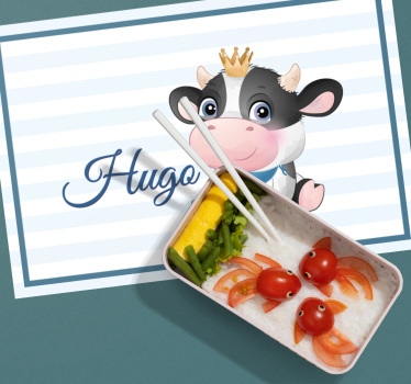 Tischset kinder mit kuh-charakter-illustration - TenStickers