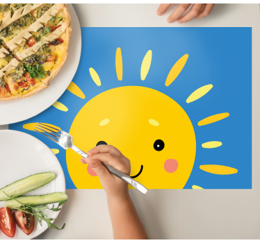 Tischset kinder mit lächelndem sonnen gesicht - TenStickers