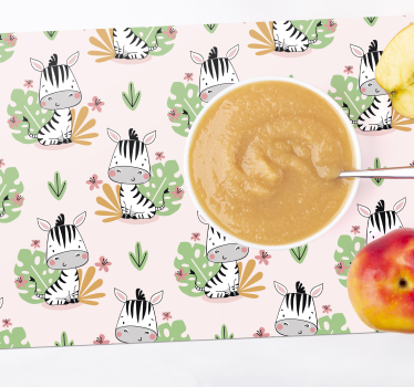 Tischset kinder mit niedlichem zebra-muster - TenStickers