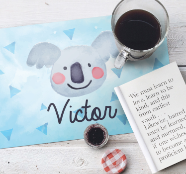 Tischset kinder mit süßem koala-gesicht - TenStickers