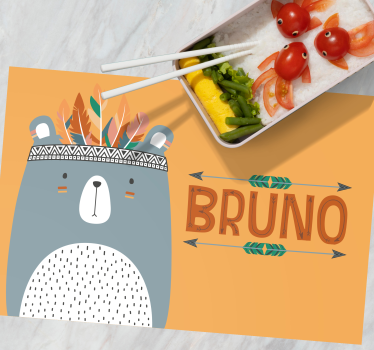 Tischset kinder mit süßer bärenillustration - TenStickers