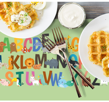Tischset kinder tieralphabet anzeige - TenStickers