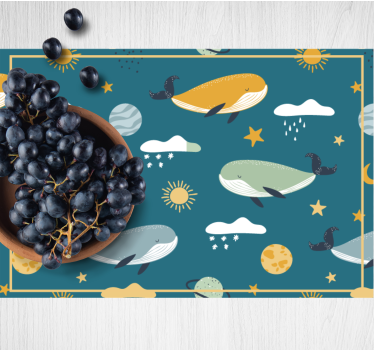 Tischset kinder wale und himmlische muster - TenStickers