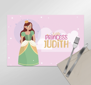 Tischset mit Namen kleine Prinzessin - TenStickers