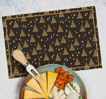 Tischset weihnachten elegante goldene weihnachtsbäume - TenStickers