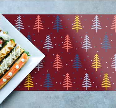 Tischset weihnachten mit buntem baum-muster - TenStickers