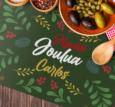 Tischset weihnachten mit festlichem grünmuster - TenStickers