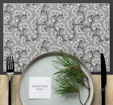 Tischset weihnachten mit floralem zweigmuster - TenStickers