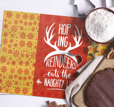 Tischset weihnachten mit rentiergeweih spruch - TenStickers