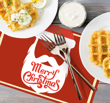 Tischset weihnachten mit santa bart grafik - TenStickers