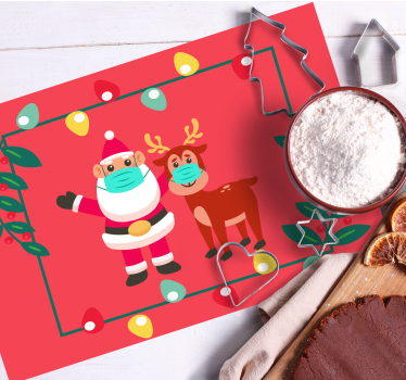 Tischset weihnachten mit santa und schlitten - TenStickers