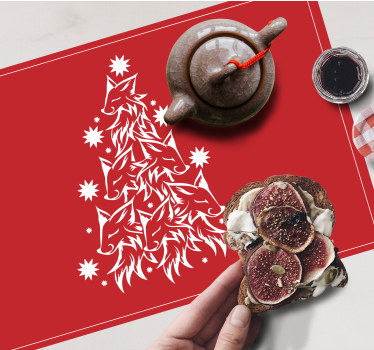 Tischset weihnachten mit stilisiertem fuchsbaum - TenStickers