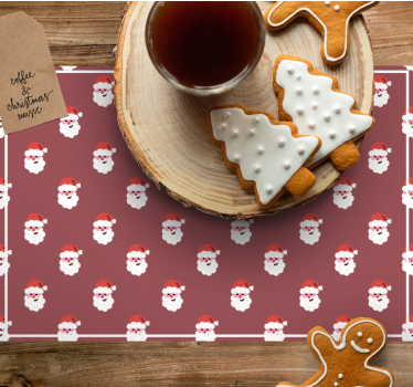 Tischset weihnachten mit weihnachtsmann-gesicht muster - TenStickers