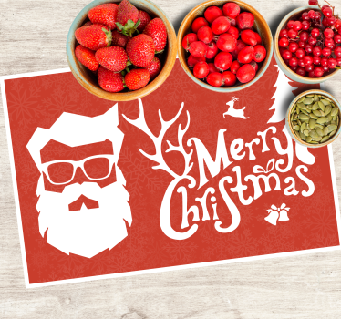 Tischset weihnachten santa mit brille - TenStickers