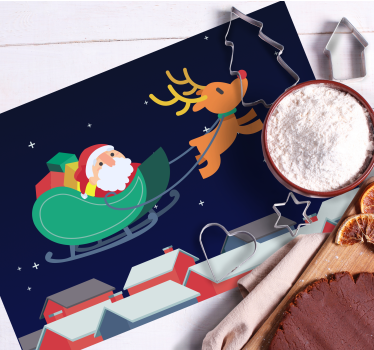 Tischset weihnachten santa's schlittenfahrt - TenStickers