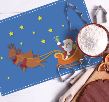 Tischset weihnachten schlittenfahrt des weihnachtsmanns - TenStickers