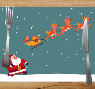 Tischset weihnachten schlittenfahrt mit dem weihnachtsmann - TenStickers