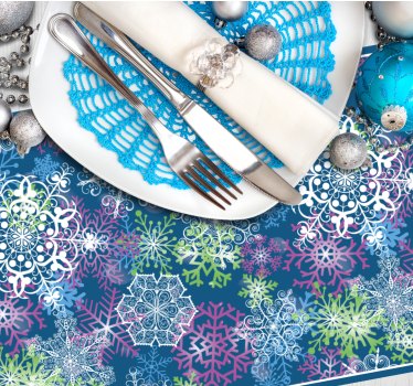 Tischset weihnachten schneeflocken muster winter - TenStickers