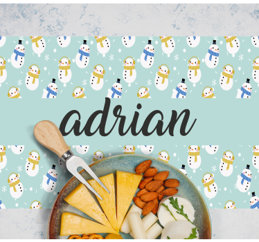 Tischset weihnachten schneemann personalisiertes design - TenStickers