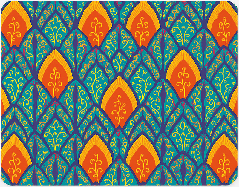 Tischsets originell mit buntem indischen pfau-muster - TenStickers