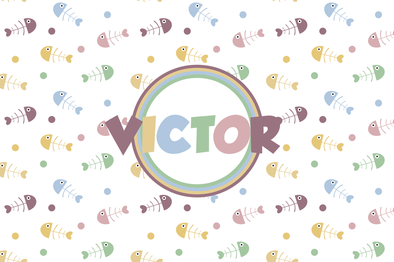 Tischset kinder lebhaftes fischkonzept - TenStickers