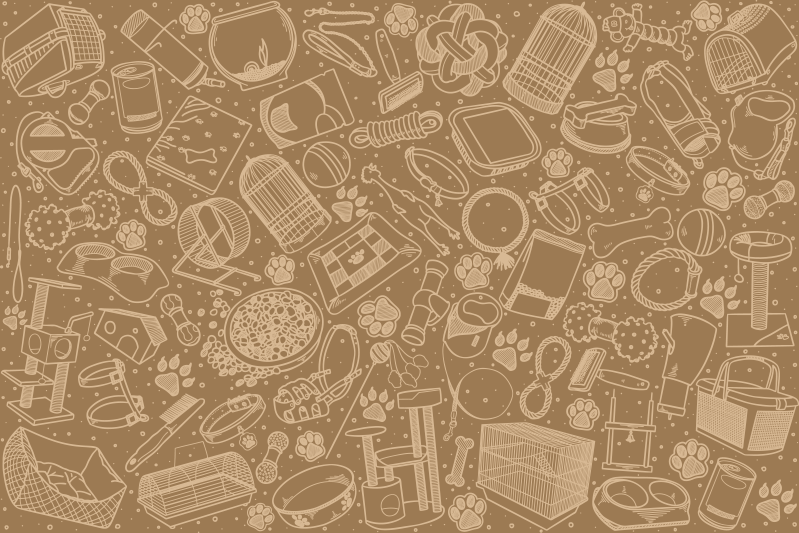 Tischset textur mit filigranen küchenelementen - TenStickers