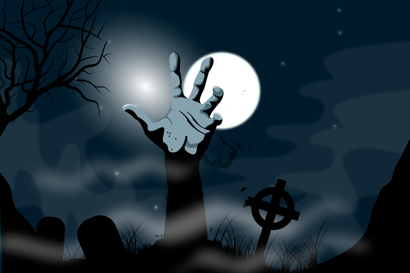 Tischset halloween mit gruseliger friedhofszene - TenStickers