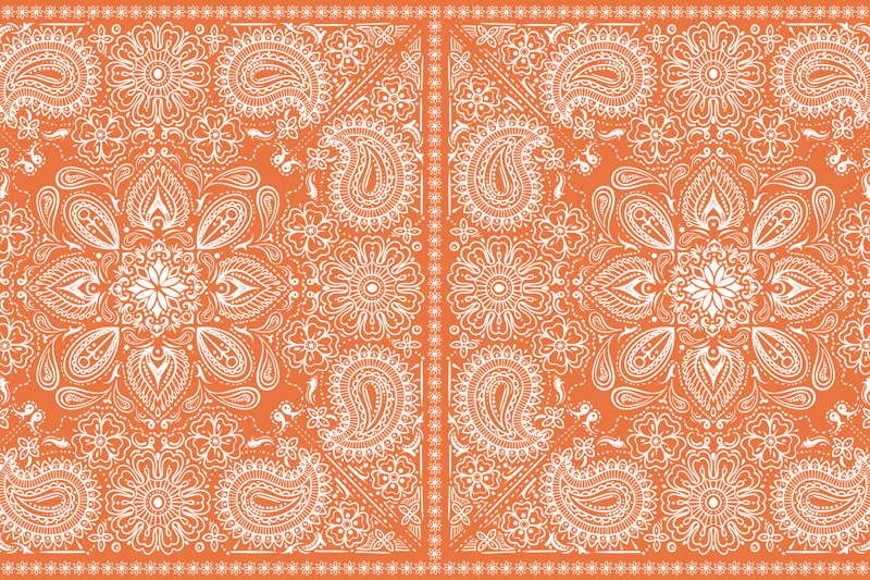 Tischset textur mit filigranem orangefarbenem muster - TenStickers