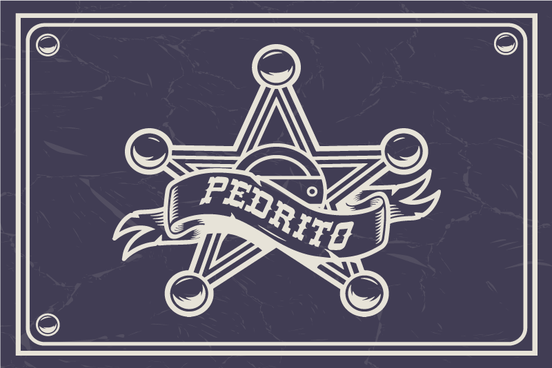 Tischset Muscheln Sheriff mit Namen - TenStickers