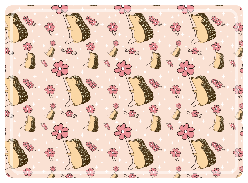 Tischsets originell mit süßem igel-muster - TenStickers