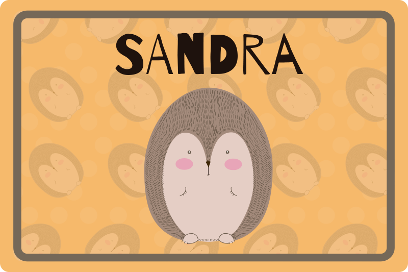 Tischset kinder mit niedlichem igelmotiv - TenStickers