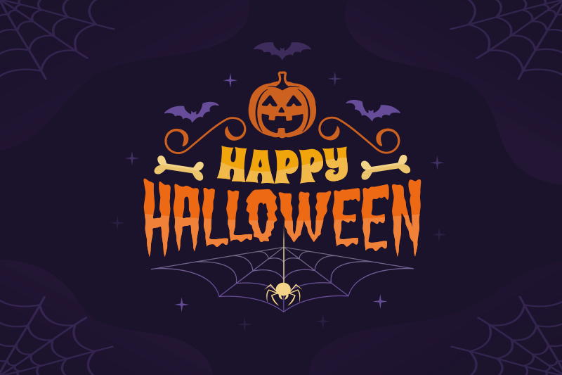 Happy halloween text Tischset - TenStickers