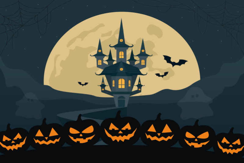 Tischset halloween gespenstische schloss szene - TenStickers